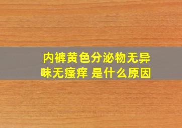 内裤黄色分泌物无异味无瘙痒 是什么原因